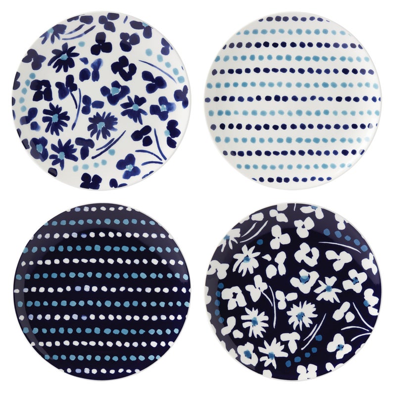 مجموعة أطباق زينة 4 قطع من كيت سبيد نيويورك بتصميم زهور 401 متعدد الألوان