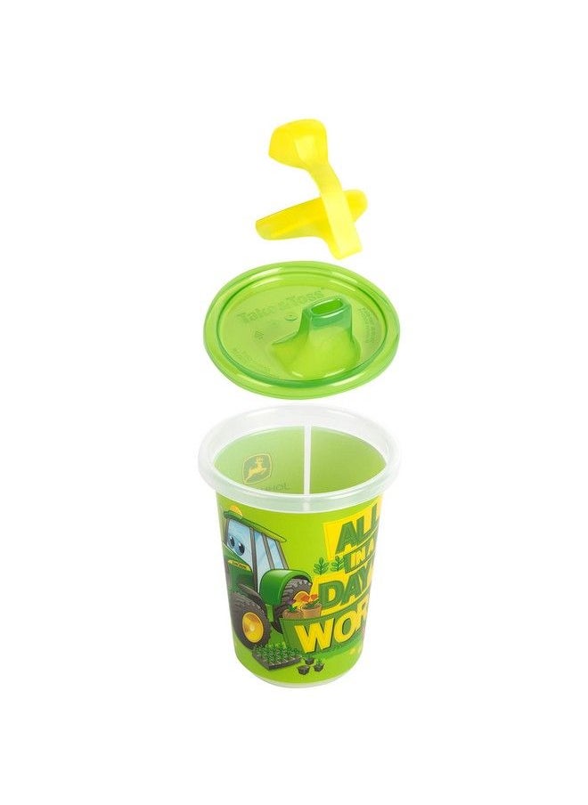 the FIRST years Take & Toss John Deere Sippy Cups Reusable Toddlers Cups With Lids Kids Party Pack With 2 Travel Caps 10 Oz 10 Count  - Image 4