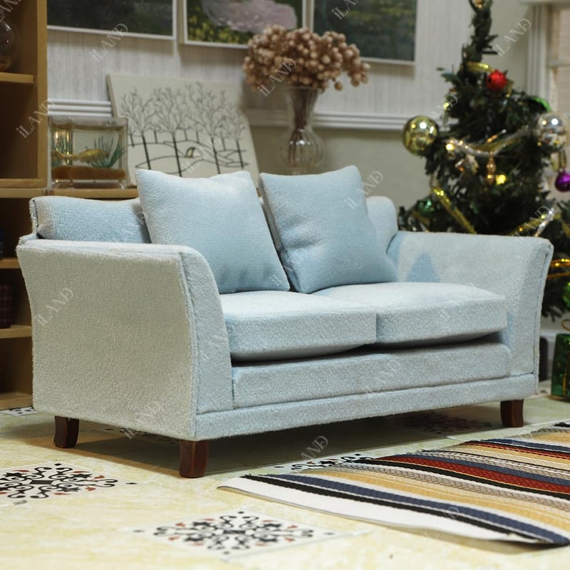 iLAND Dollhouse Couch with Dollhouse Living Room Furniture Set  Doll House Furniture and Accessories Set (Classic 12pcs) - Image 3