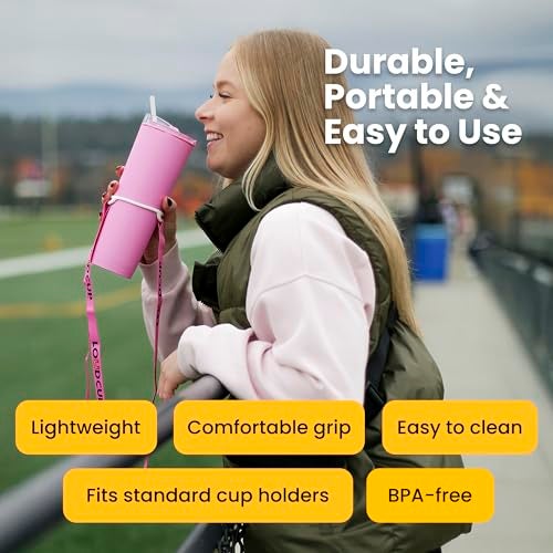 Loud Cup The LoudCup Blow Horn Tumbler, Cheer & Sip 2-in-1 Reusable Water Bottle with Built-In Horn for Sports Games, Tailgates, Parties & Events, BPA-Free, 23 oz, Ice White - Image 4