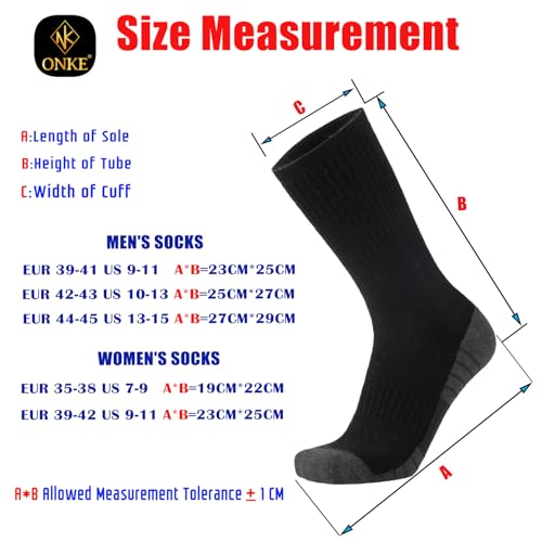 ONKE Max Full Cushion Crew Socks for Work Athletic Sports Training Heavy Duty Boot Soft Durable Moisture Wicking Odor Control(Black L) - Image 5