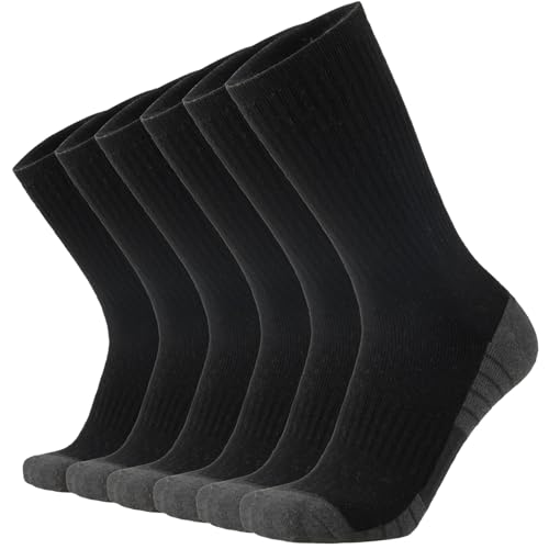 ONKE Max Full Cushion Crew Socks for Work Athletic Sports Training Heavy Duty Boot Soft Durable Moisture Wicking Odor Control(Black L) - Image 1