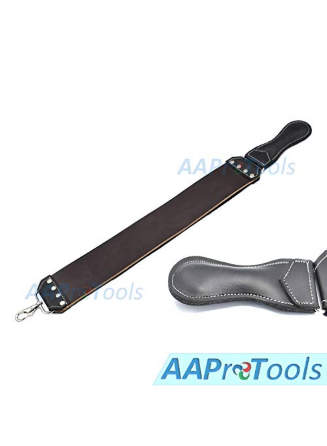 AAProTools Leather Strop 3 X 20 Barbers Razor Strop Cow Hide Dual Straps with Swivel Clip Makes a Great Addition for Any Straight Razor Shaving - Image 4