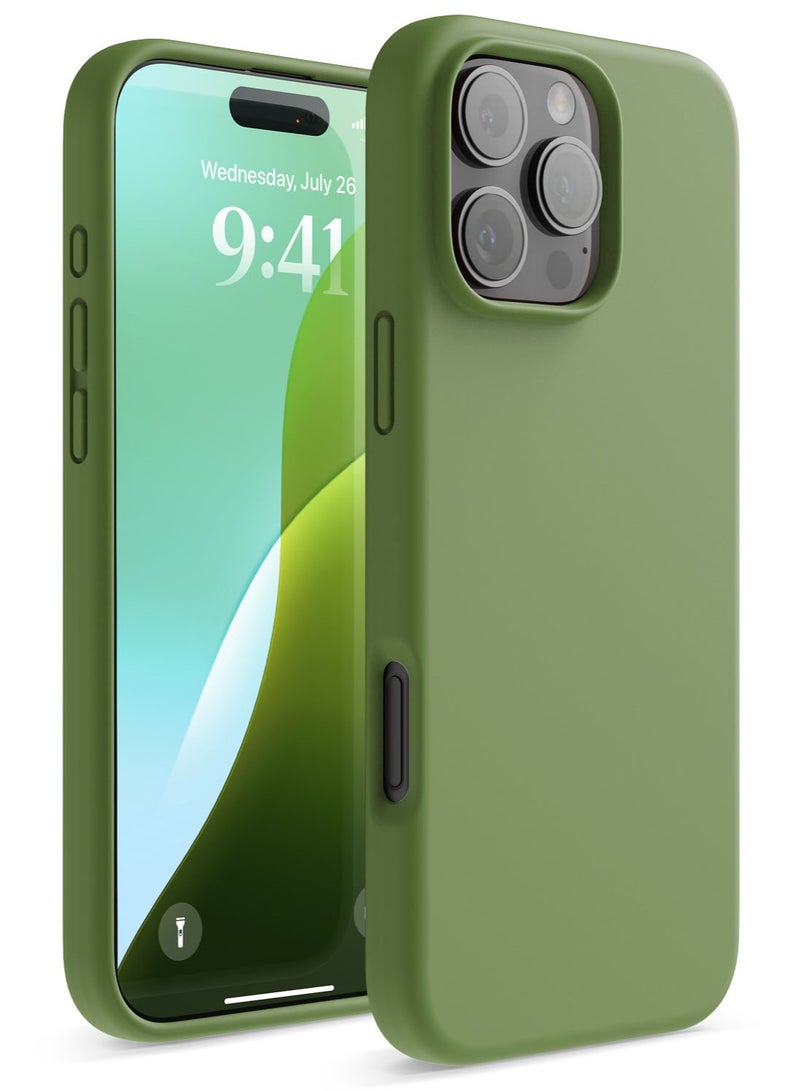 Elago Liquid Silicone for iPhone 16 PRO Case Cover Full Body Protection, Shockproof, Slim, Anti-Scratch Soft Microfiber Lining - Cedar Green - Image 1