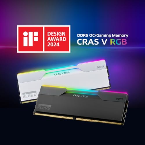 KLEVV CRAS V RGB DDR5 64GB (2x32GB) 6400MHz CL32 SK Hynix A-Die 1.35V Gaming Desktop Ram Memory XMP 3.0 / AMD Expo Ready - Black (KD5BGUA80-64A320G) - Image 2