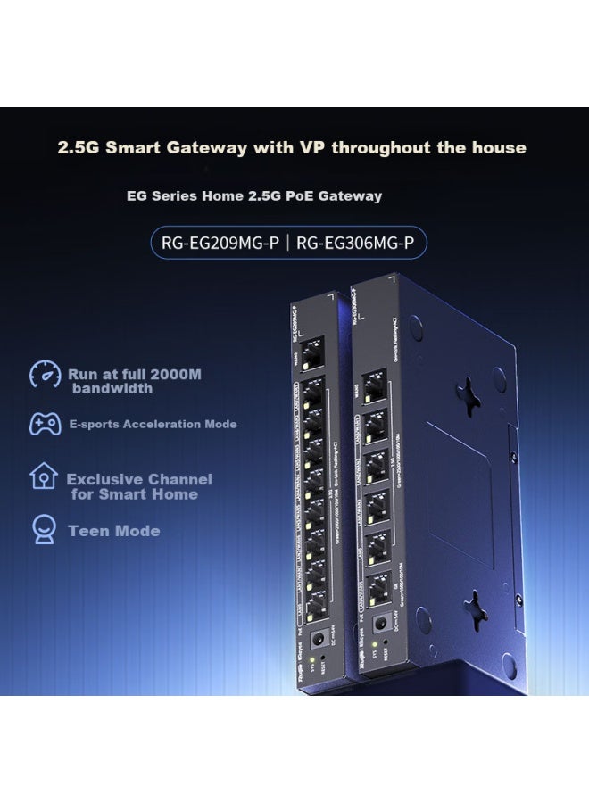 Ruijie 9-port 2.5g Poe Home Gateway All-in Rg-eg209mg With 200gb Storage, 2000mbps Bandwidth, 120w Poe Power, Ac Controller, And Behavior Management - Image 1
