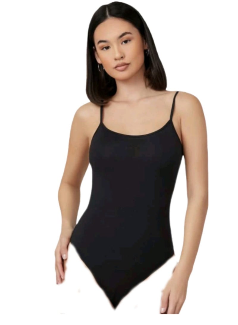 Black Bodysuit Without Sleeves - Image 1