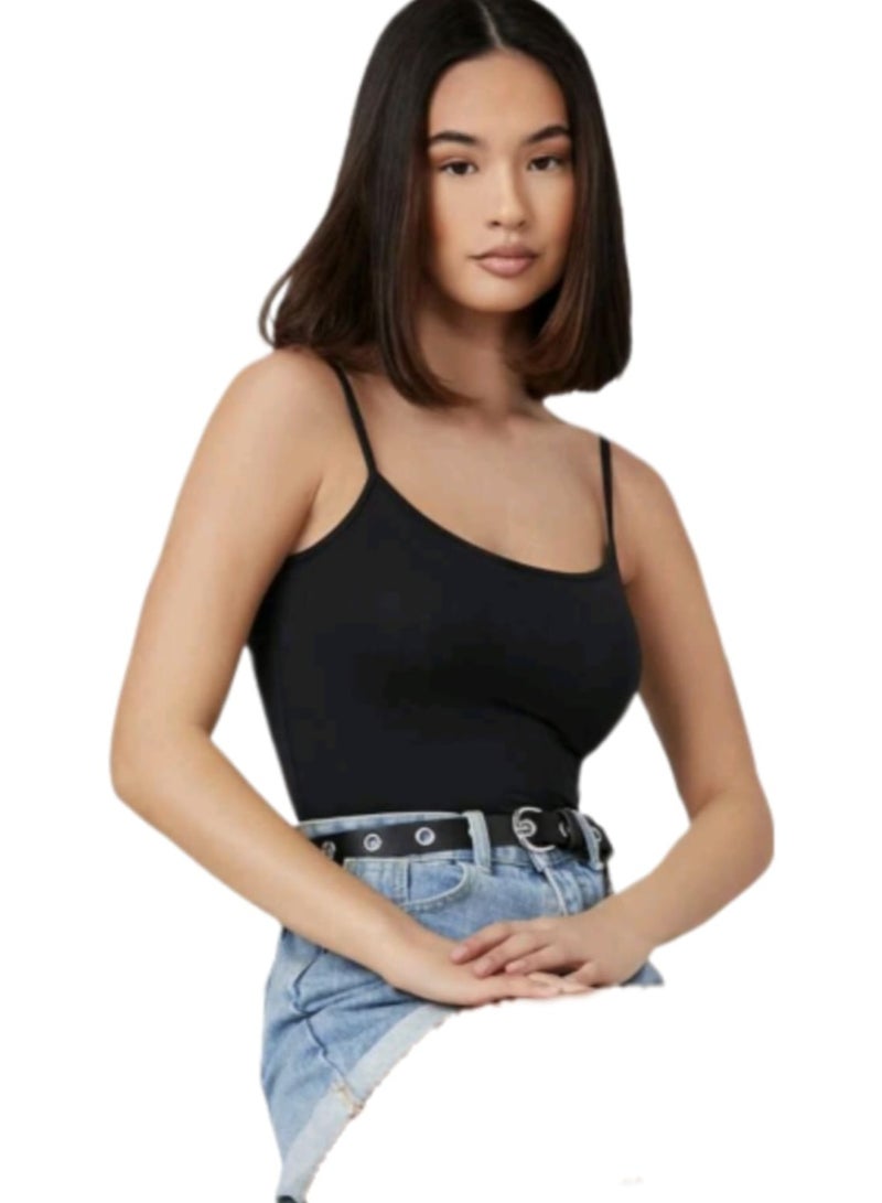 Black Bodysuit Without Sleeves - Image 2