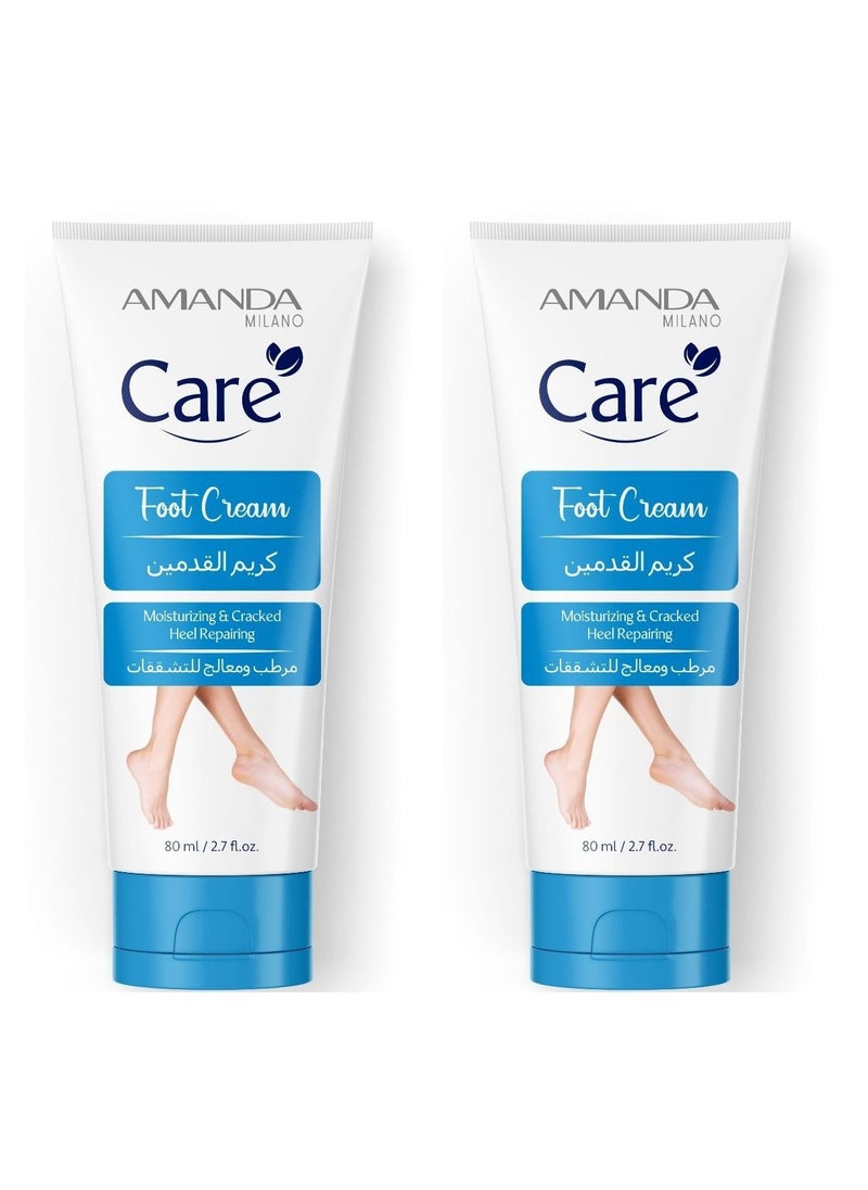 Amanda Milano 2-Pieces Moisturizing Cream for Cracked Feet 2X80ml  - Image 1