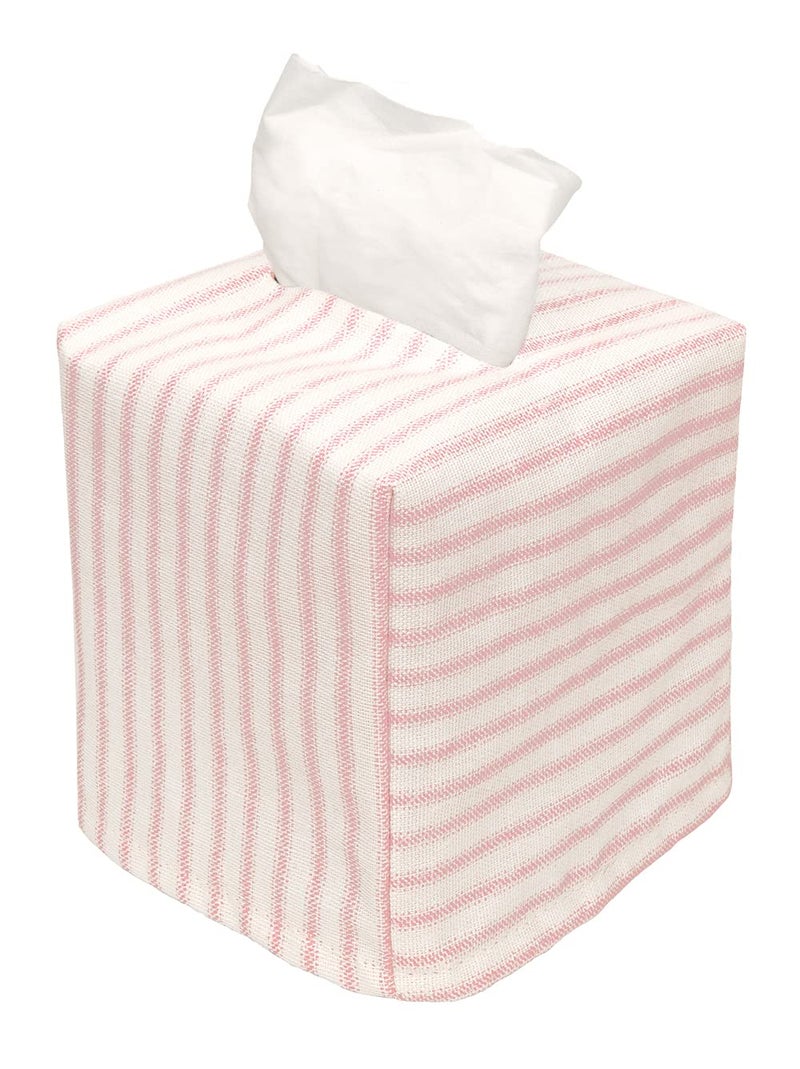 Decorative Things Tissue Box Cover Tissue Holder Tissue Dispenser Square Cube, Soft Fabric Cover Slips Over Cardboard Facial Tissue Boxes - Pink Room Decor, Nursery Decor, Bathroom, Bedroom, Lined Fabric Folds Flat - Image 1