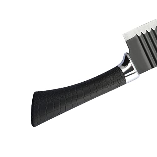 YAAXA Professional HighCarbon Stainless Steel 6 Pieces Kitchen Knives Set 4 Stainless Steel Knives Scissorsand Peeler Black Ergonomic Handles - Image 5