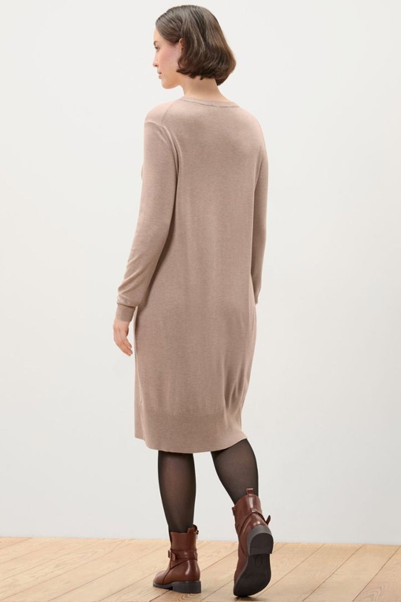 Tchibo Women Knitted Sweater Dress, Beige - Image 2