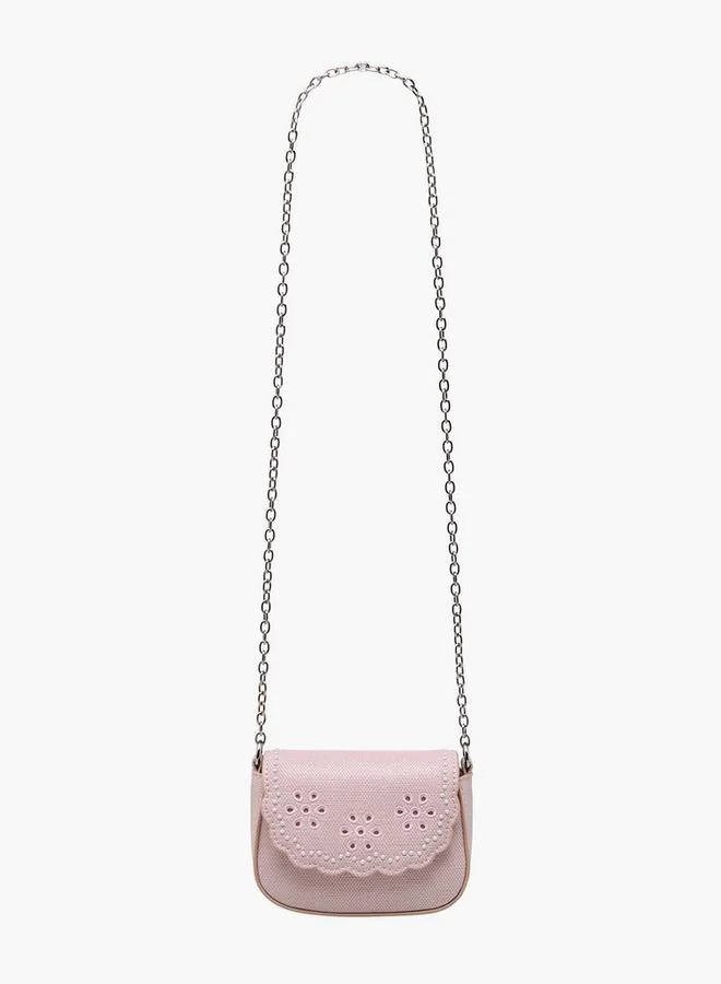 Little Missy Embroidered Crossbody Bag with Chain Strap Ramadan Collection
