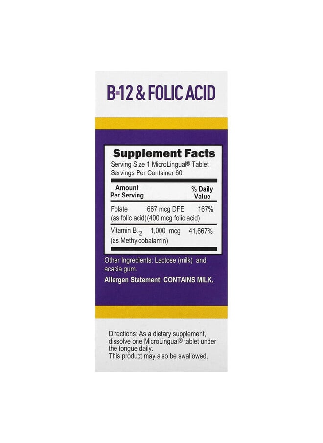 Superior Source Methylcobalamin B-12, Folic Acid, 60 Instant Dissolve Tablets  - Image 2