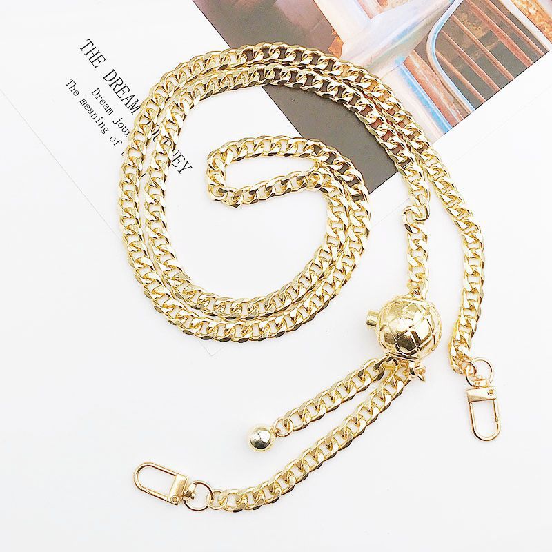 Metal Bag Chain Girls' Crossbody Phone Case Lanyard Lanyard Chain Lobster Clasp 110Cm Golden Chain Shoulder Strap - Image 1