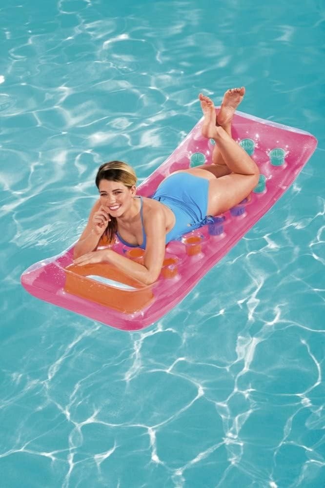 Bestway 1.83m Inflatable Swimming Raft - Comfortable and Relaxing Design for Floating on Water, Made from Reinforced PVC - Eye-Catching Color, Perfect for Fun Summer Times - Swimming Accessories - Water Float - Water Toys - Swimming Tools - Water Mat. - Image 1