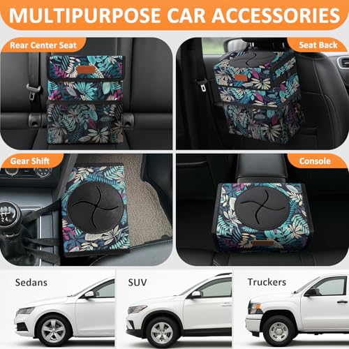 Vankor Car Trash Can for Car Cute, Bag Bin Hanging Waterproof Automotive Garbage Cans Leak Proof Vehicle Trash Can Colorful Leaves - Image 5