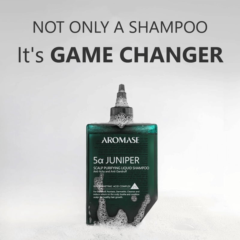 Aromase 5 Juniper Purifying Liquid Shampoo for Dry & Sensitive Scalp, 80 ml - Award Winning Cleanser & Exfoliator for Dandruff, Psoriasis, Dermatitis & Oily Hair - Image 5