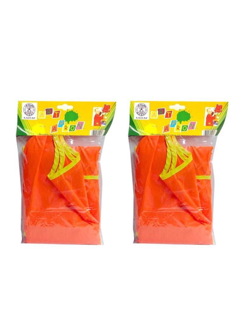 Sadaf Kids Painting Clothes Waterproof Apron, Art Graffiti Play Long Sleeve Smock with Pockets, for Childrens Painting Pottery Clay Baking Cooking Craft and Lab Activity (Pack of 2) - Image 1