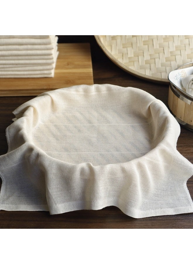 Steamer Cloth Cotton Steamed Rice Gauze Filter Cloth Steamed Bun Steamer Cloth Steamer Cushion Non-stick Sand Cloth Household Food Grade-Size:50× 50cm [two Pieces] - Image 1