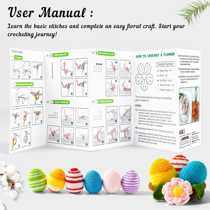 Inscraft 103 PCS Crochet Kit with Crochet Hooks Yarn Set, Premium Bundle Includes 1650 Yards Acrylic Yarn Skeins Balls, Needles, Accessories, Bag, Ideal Starter Pack for Kids Adults Beginner Professionals - Image 5