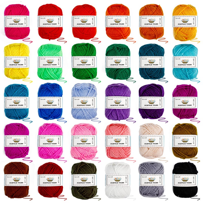 Inscraft 103 PCS Crochet Kit with Crochet Hooks Yarn Set, Premium Bundle Includes 1650 Yards Acrylic Yarn Skeins Balls, Needles, Accessories, Bag, Ideal Starter Pack for Kids Adults Beginner Professionals - Image 4