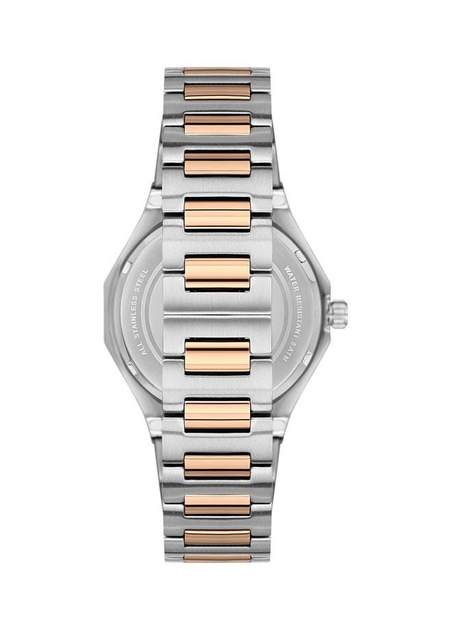 U.S. Polo Assn. U.S. Polo Assn. Stile 36mm Ladies' Dark Gradient Grey Dial Watch with Two-Tone Rose Gold & Silver Band - Timeless Elegance  - Image 3