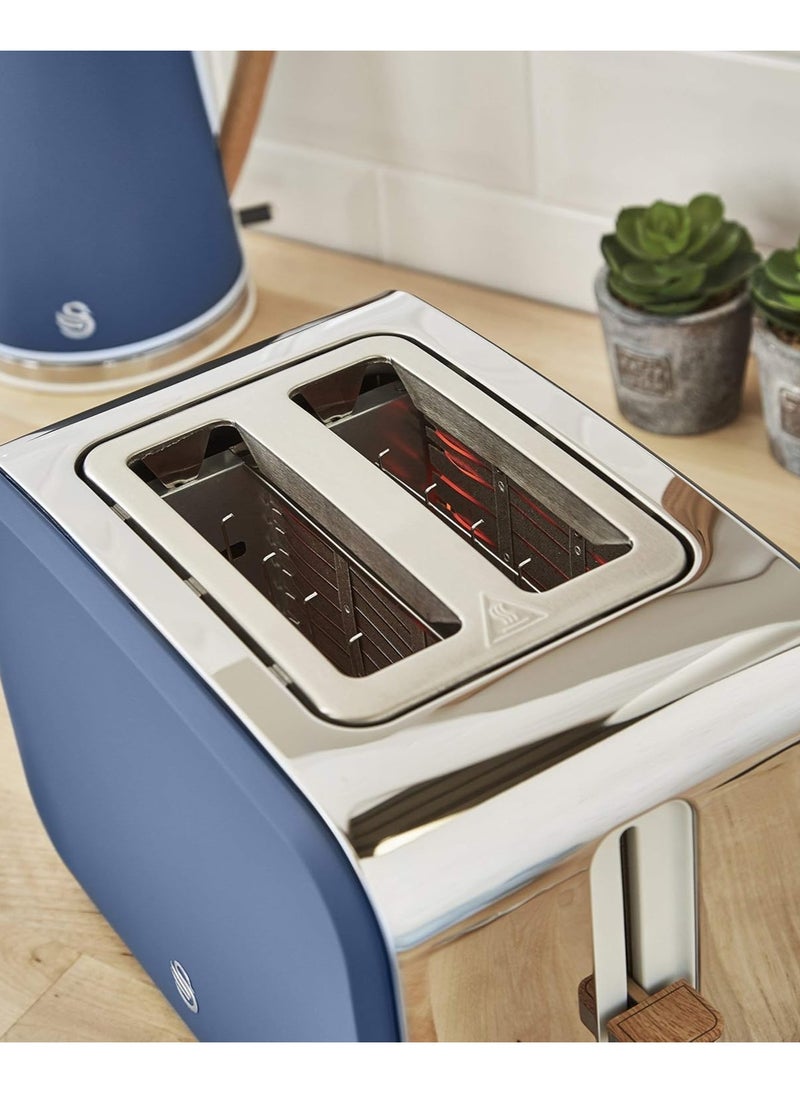 Swan Swan ST14610BLUN Nordic 2-Slice Toaster with Defost/Reheat/Cancle Functions, Cord Storage, 900W, Blue  - Image 5