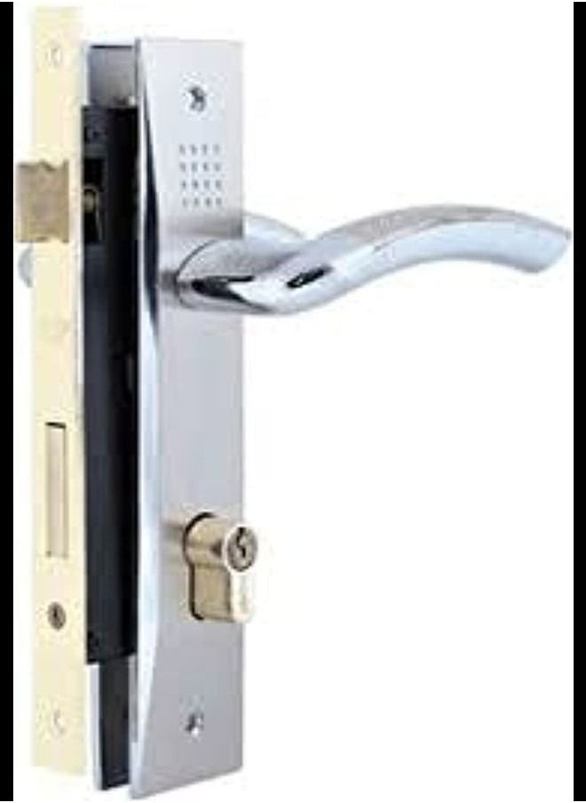 ABBASALI Wooden Door Handle Set With Lock Body & Cylinder 70mm 5key  - Image 1