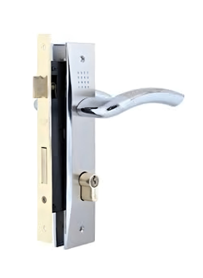 ABBASALI Wooden Door Handle Set With Lock Body & Cylinder 70mm 5key  - Image 2