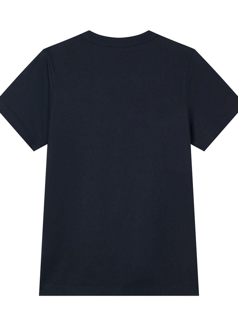 GIORDANO تي شيرت قطن مريح للنساء بتصميم ياقة دائرية - Image 4
