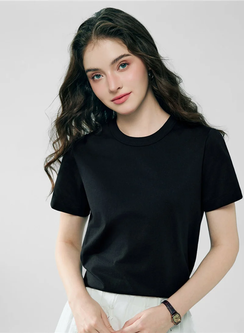 Giordano Women’s Comfort Fit Cotton Crew Neck Tee