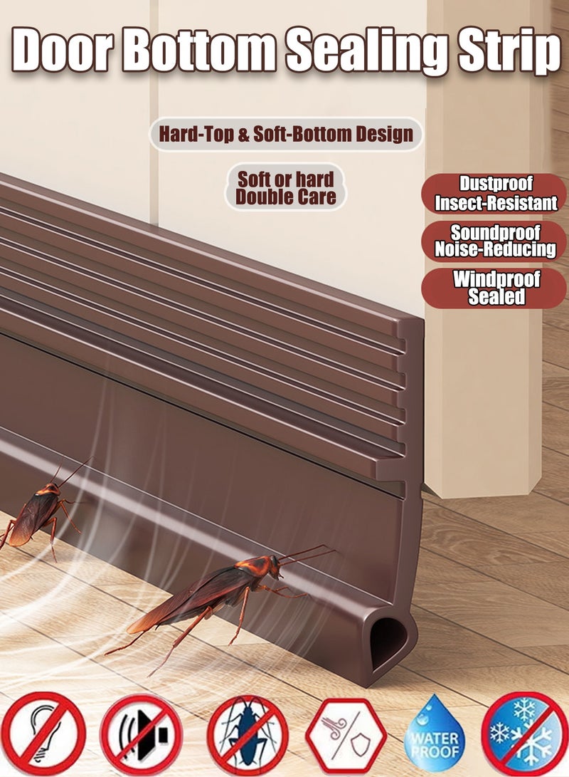 Door Gap Windbreak Strip – 1M Self-Adhesive Door Bottom Sealing Strip for Draft Proofing, Weatherproof Door Sweep for Exterior & Interior Doors, Noise Reduction Door Seal for Bedroom, Bathroom, Glass Door, Wooden Door, Cold Air Blocker, Energy Saving Under Door Draft Stopper - Image 1