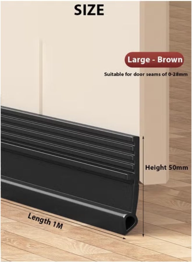 Door Gap Windbreak Strip – 1M Self-Adhesive Door Bottom Sealing Strip for Draft Proofing, Weatherproof Door Sweep for Exterior & Interior Doors, Noise Reduction Door Seal for Bedroom, Bathroom, Glass Door, Wooden Door, Cold Air Blocker, Energy Saving Under Door Draft Stopper - Image 3