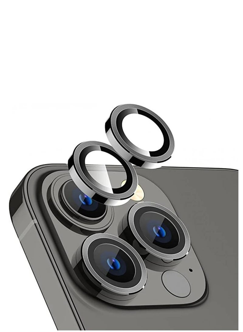 Devon iPhone 15 Pro Camera Lens Protector Ring Cover with 3 Tempered Glass Lenses, Clear HD - Image 1