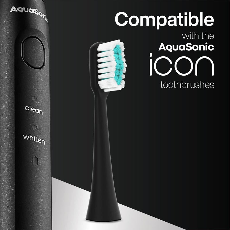 AquaSonic Genuine Icon Replacement Brush Heads | Compatible with AquaSonic Icon Toothbrush | 2 Brush Heads | for Normal & Sensitive Teeth (Onyx) - Image 5