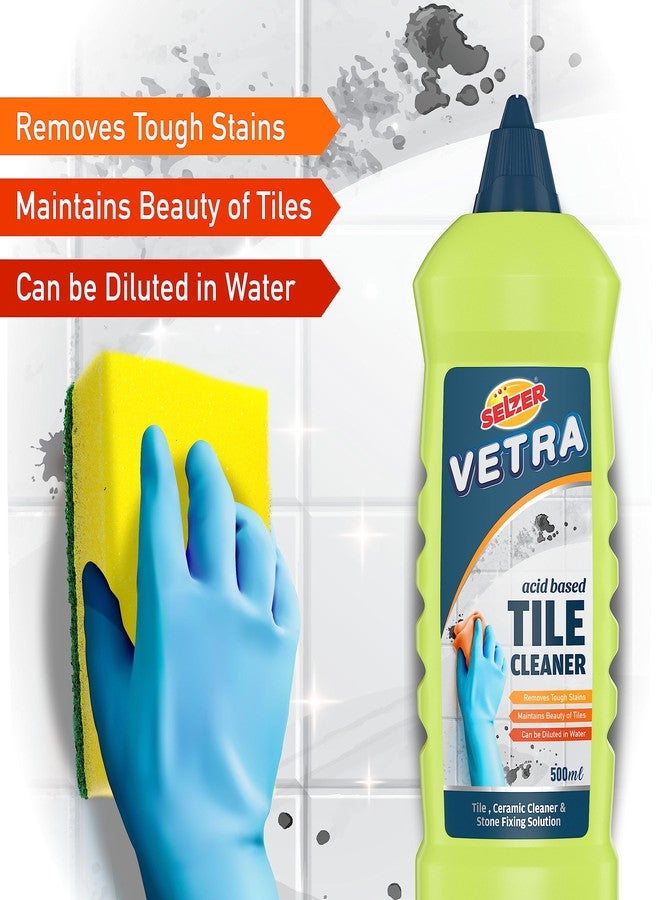 Selzer Vetra Tiles Cleaner Liquid |Clean All Purpose Tile, Floor & Wall Cleaner 500 ml, Bedroom & Bathroom Floors, Removes Grease, Dirt & Tough Stains|Kills 99.9% Germs|Pack of 1 - Image 3