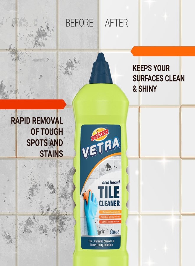 Selzer Vetra Tiles Cleaner Liquid |Clean All Purpose Tile, Floor & Wall Cleaner 500 ml, Bedroom & Bathroom Floors, Removes Grease, Dirt & Tough Stains|Kills 99.9% Germs|Pack of 1 - Image 4