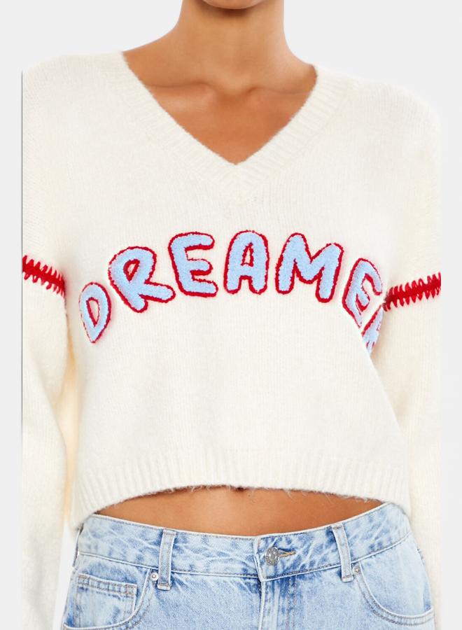 FOREVER 21 Dreamer Patch Fuzzy Knit Sweater - Image 5
