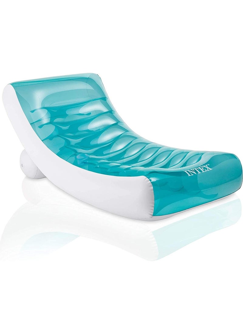 INTEX - Lux Inflatable Beach Lounger - Large Lux Beach Bed - Delux Lounge Beach Bed with Cups - Mega Size Pool Bed 191X99 Cm. - Image 1