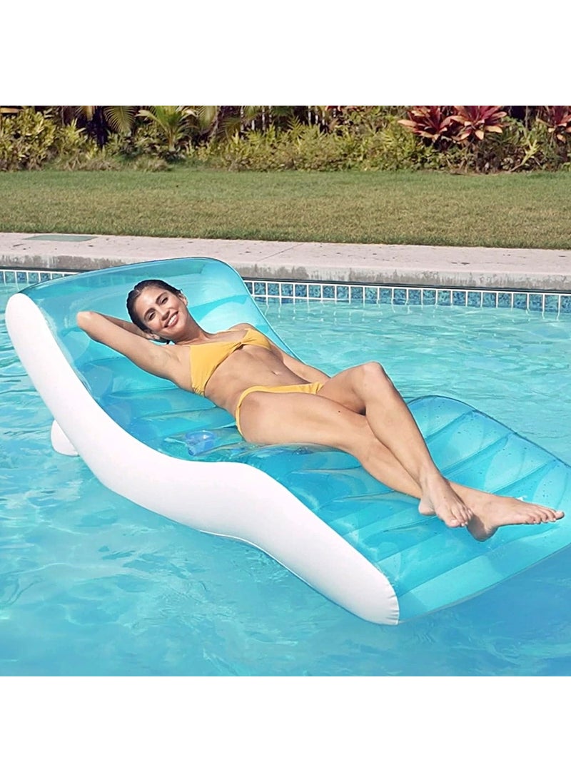 INTEX - Lux Inflatable Beach Lounger - Large Lux Beach Bed - Delux Lounge Beach Bed with Cups - Mega Size Pool Bed 191X99 Cm. - Image 1