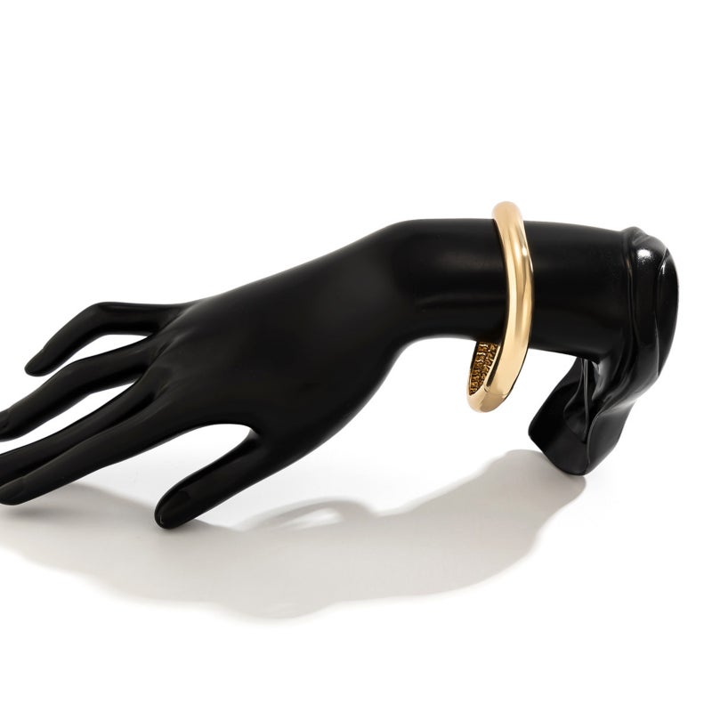 Irregular curved concave-convex stackable zinc alloy bracelet - Image 3