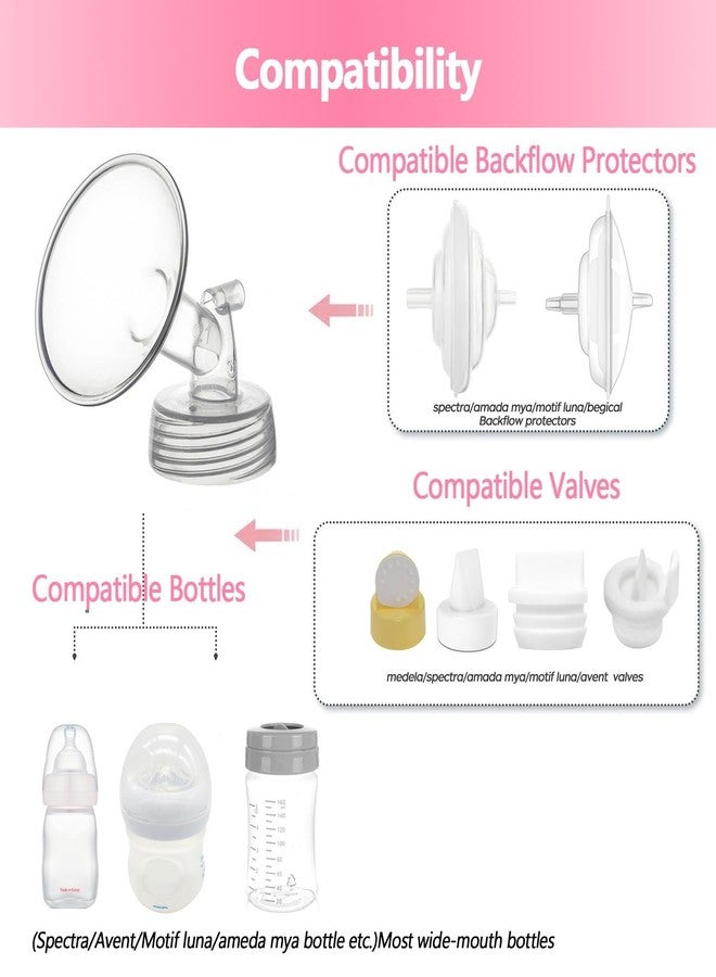 Belmikal 16mm 2 pc Flange Compatible with Spectra S2 Spectra S1 9 Plus Ameda MYA Motif Luna Breastpumps Replacement to Spectra Pump Parts and Spectra Flange. Compatible with Spectra Parts/Accessories - Image 2
