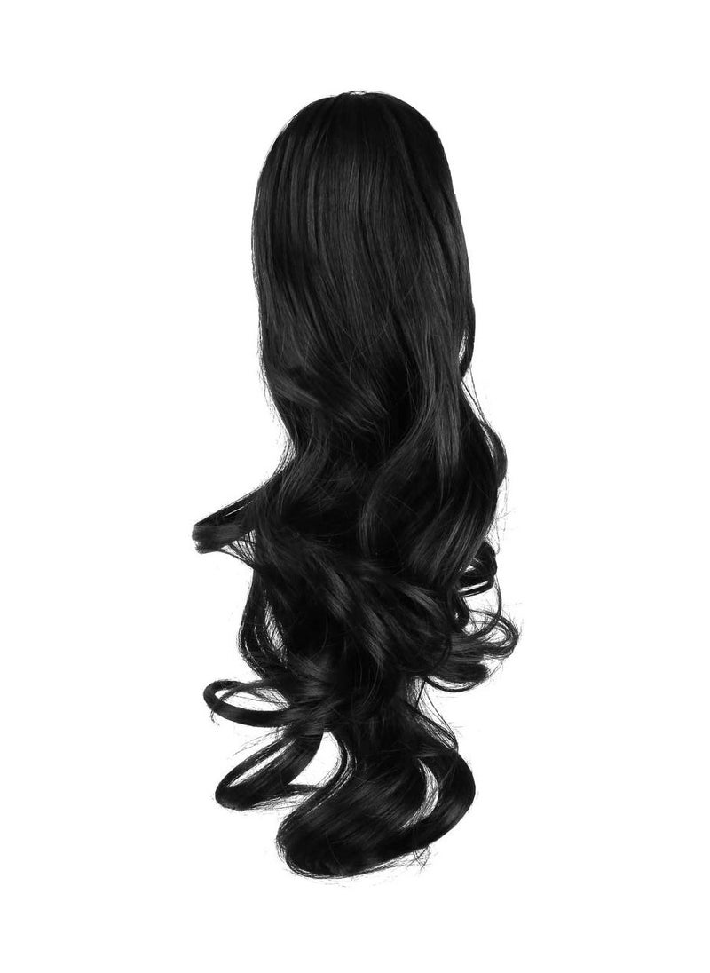 Estelle Estelle Clip in Ponytail Extension Claw Curly Wavy Clip in Hair Extensions Long Synthetic Clip in Ponytail for Women (Jet Black-Curly)  - Image 4