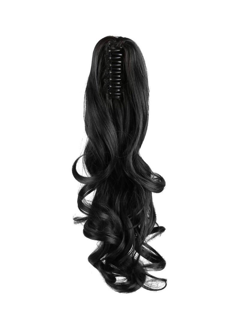 Estelle Estelle Clip in Ponytail Extension Claw Curly Wavy Clip in Hair Extensions Long Synthetic Clip in Ponytail for Women (Jet Black-Curly)  - Image 3