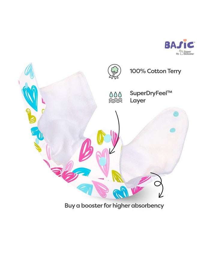 SuperBottoms BASIC Pack of 5 Freesize Adjustable, Washable and Reusable Cloth Diaper for babies 0-3 Years | One Size Adjustable Diapers (Pack of 5 diapers+ 5 inserts) Assorted prints - Image 4