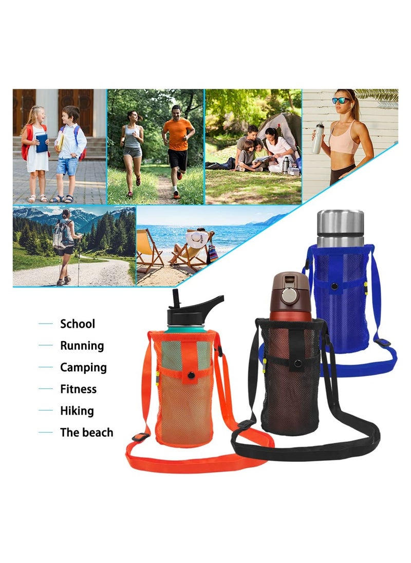 SYOSI - Portable Bottle Bag, 3 Pack Water Bottle Holder, Water Bottle Carrier Bag with Adjustable Shoulder Strap Water Bottle Sleeve for Sport Hiking Camping Outdoor Walking Hiking Running - Image 1