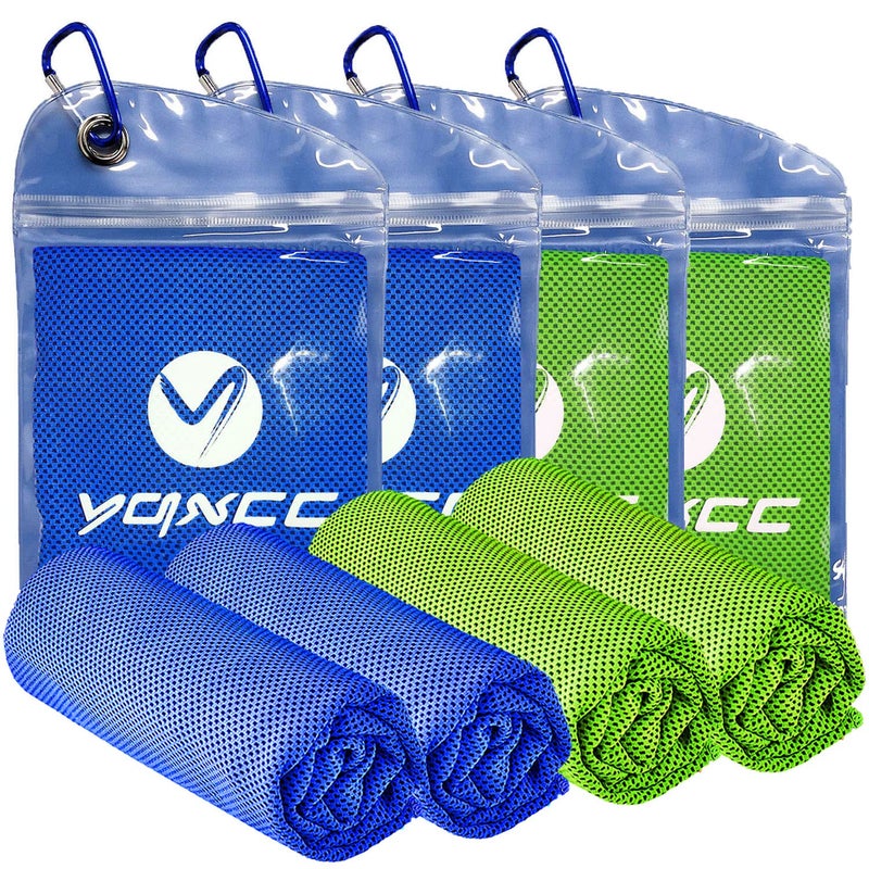 YQXCC 4 Pack Cooling Towels 40x12 Cool for Neck Microfiber Soft Breathable Chilly Towel for Yoga Golf Gym Camping Running Workout  More Activities