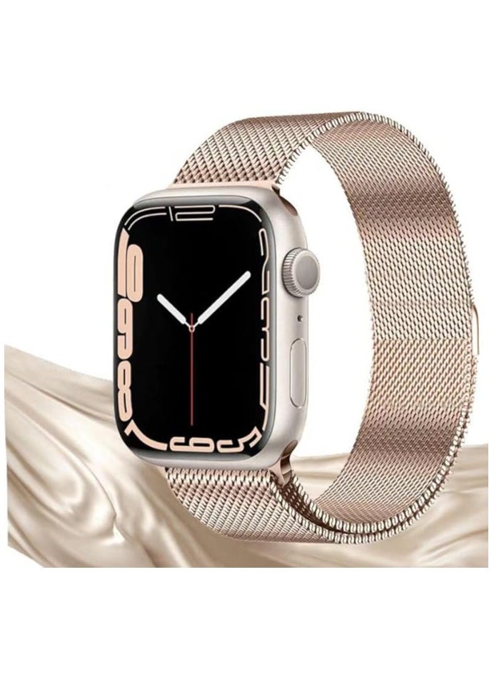 TWEGGON Milanese Loop Band/Strap for Apple Watch All Series Compatible with 42mm(Series 10 42)/41mm/40mm/38mm Rose Gold  - Image 2