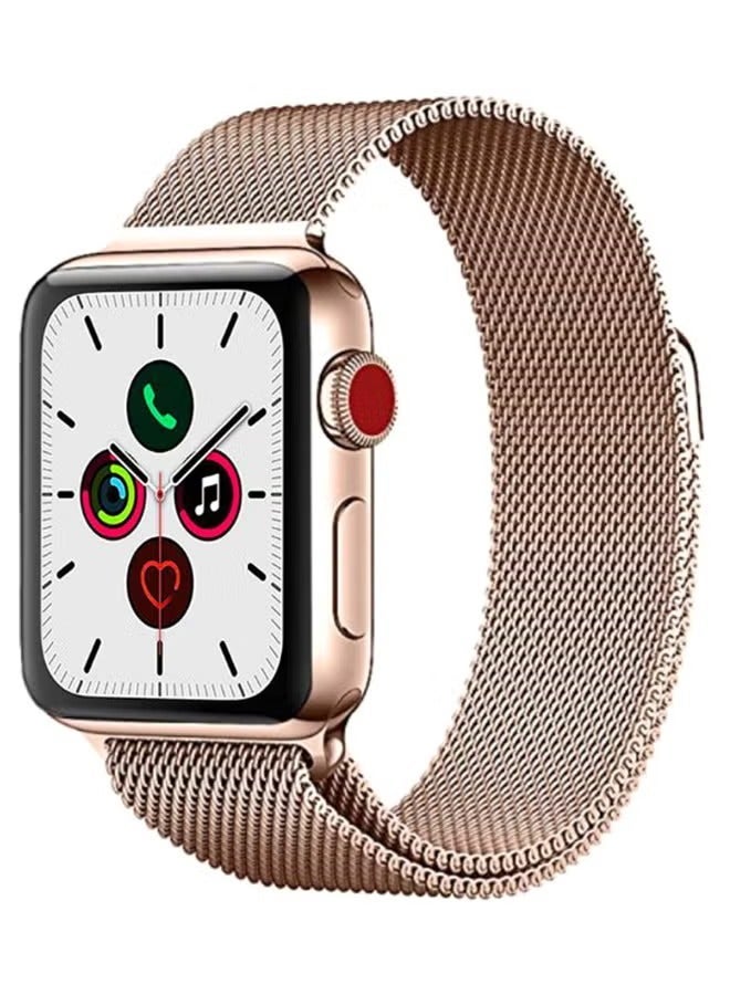 TWEGGON Milanese Loop Band/Strap for Apple Watch All Series Compatible with 42mm(Series 11/10)/41mm/40mm/38mm Rose Gold - Image 1